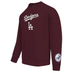 MLB LOS ANGELES DODGERS WINGSPAN CHANDAIL À COL ROND EN MOLLETON À ÉPAULES TOMBANTES V2 POUR HOMME (LIE-DE-VIN)