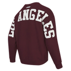 MLB LOS ANGELES DODGERS WINGSPAN CHANDAIL À COL ROND EN MOLLETON À ÉPAULES TOMBANTES V2 POUR HOMME (LIE-DE-VIN)
