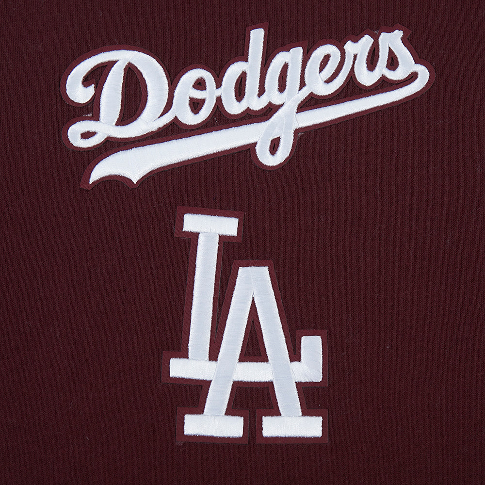 MLB LOS ANGELES DODGERS WINGSPAN CHANDAIL À COL ROND EN MOLLETON À ÉPAULES TOMBANTES V2 POUR HOMME (LIE-DE-VIN)