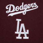 MLB LOS ANGELES DODGERS WINGSPAN CHANDAIL À COL ROND EN MOLLETON À ÉPAULES TOMBANTES V2 POUR HOMME (LIE-DE-VIN)