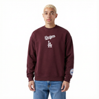 MLB LOS ANGELES DODGERS WINGSPAN CHANDAIL À COL ROND EN MOLLETON À ÉPAULES TOMBANTES V2 POUR HOMME (LIE-DE-VIN)
