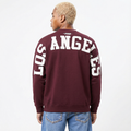 MLB LOS ANGELES DODGERS WINGSPAN CHANDAIL À COL ROND EN MOLLETON À ÉPAULES TOMBANTES V2 POUR HOMME (LIE-DE-VIN)