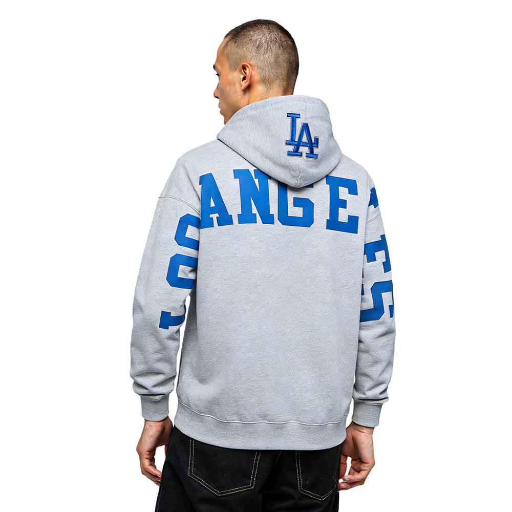 MLB LOS ANGELES DODGERS WINGSPAN MEN'S PULLOVER HOODIE (DARK HEATHER GRAY)
