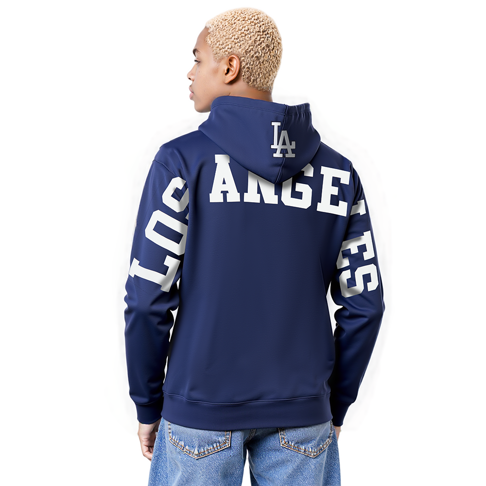 MLB LOS ANGELES DODGERS WINGSPAN MEN'S PULLOVER HOODIE (MIDNIGHT NAVY)