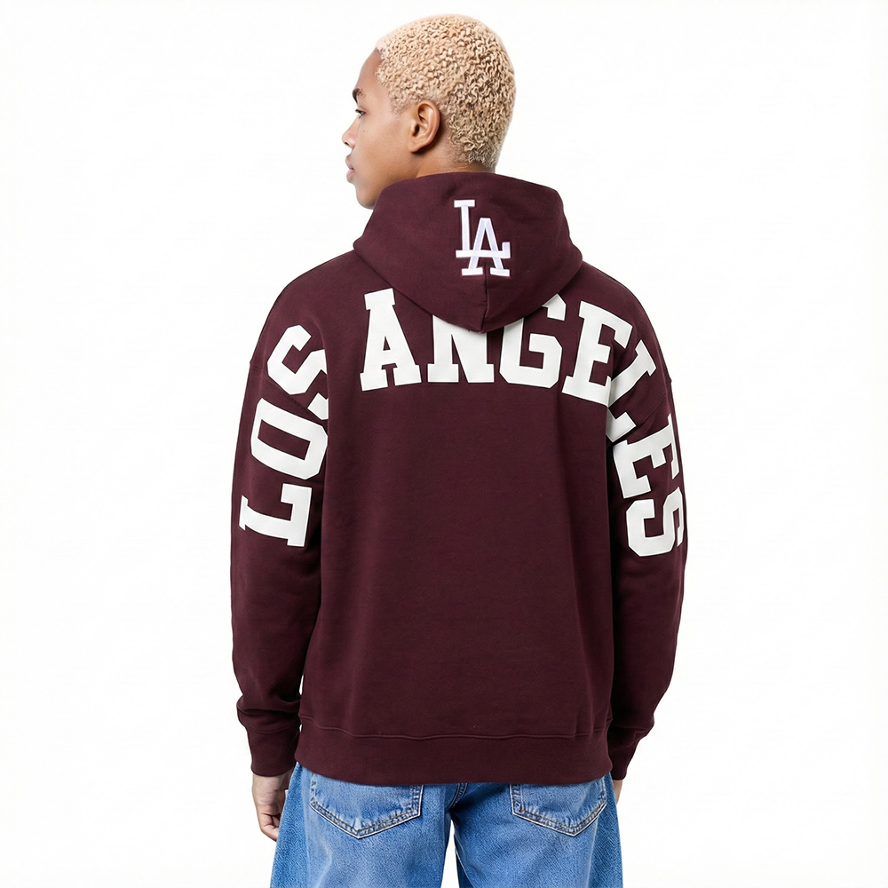 MLB LOS ANGELES DODGERS WINGSPAN CHANDAIL À CAPUCHON POUR HOMME (LIE-DE-VIN)