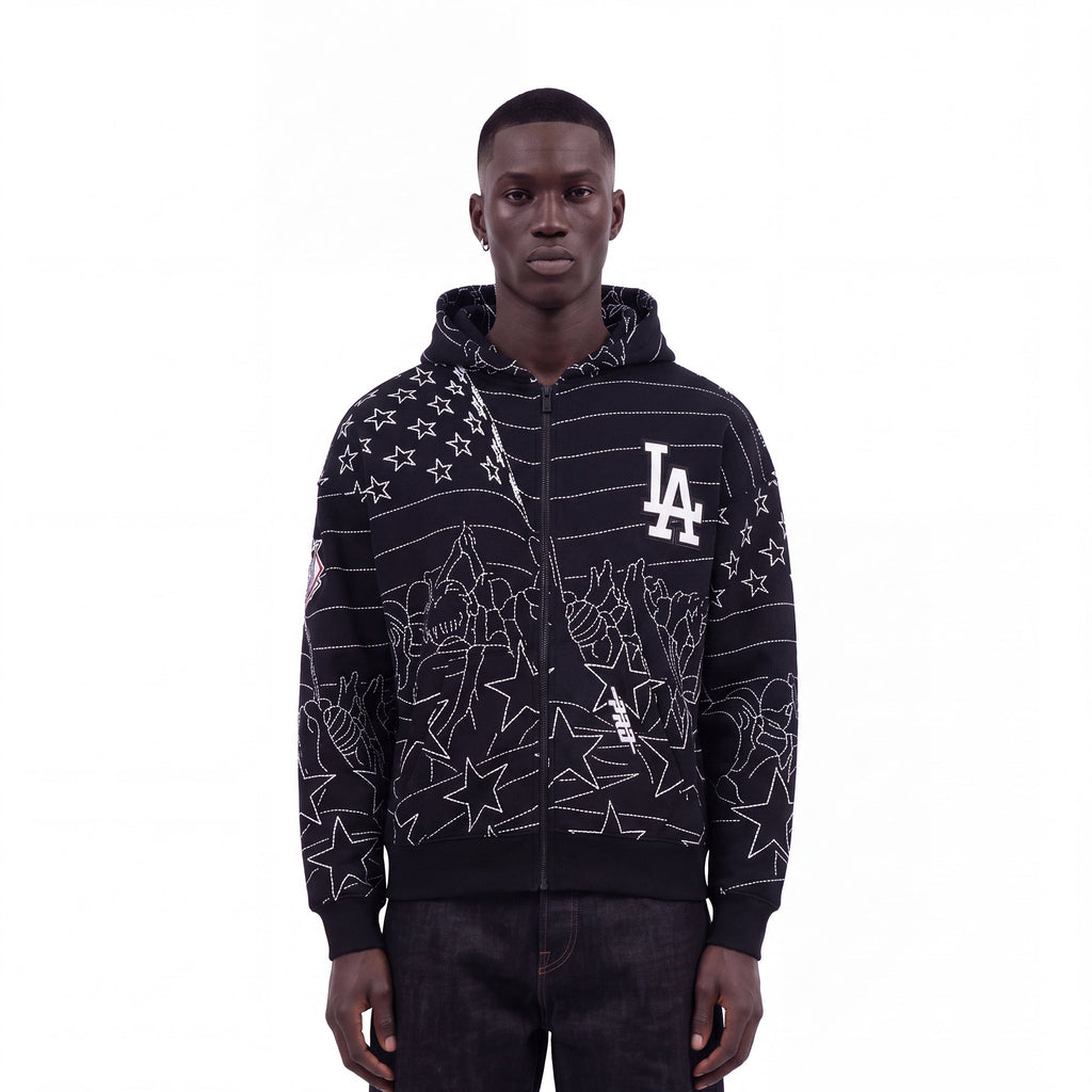 MLB LOS ANGELES DODGERS PRO PREMIUM MEN'S SWEATSHIRT (BLACK)