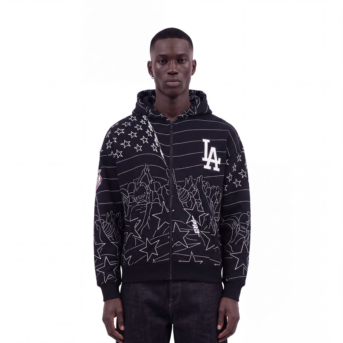 MLB LOS ANGELES DODGERS PRO PREMIUM MEN'S SWEATSHIRT (BLACK)