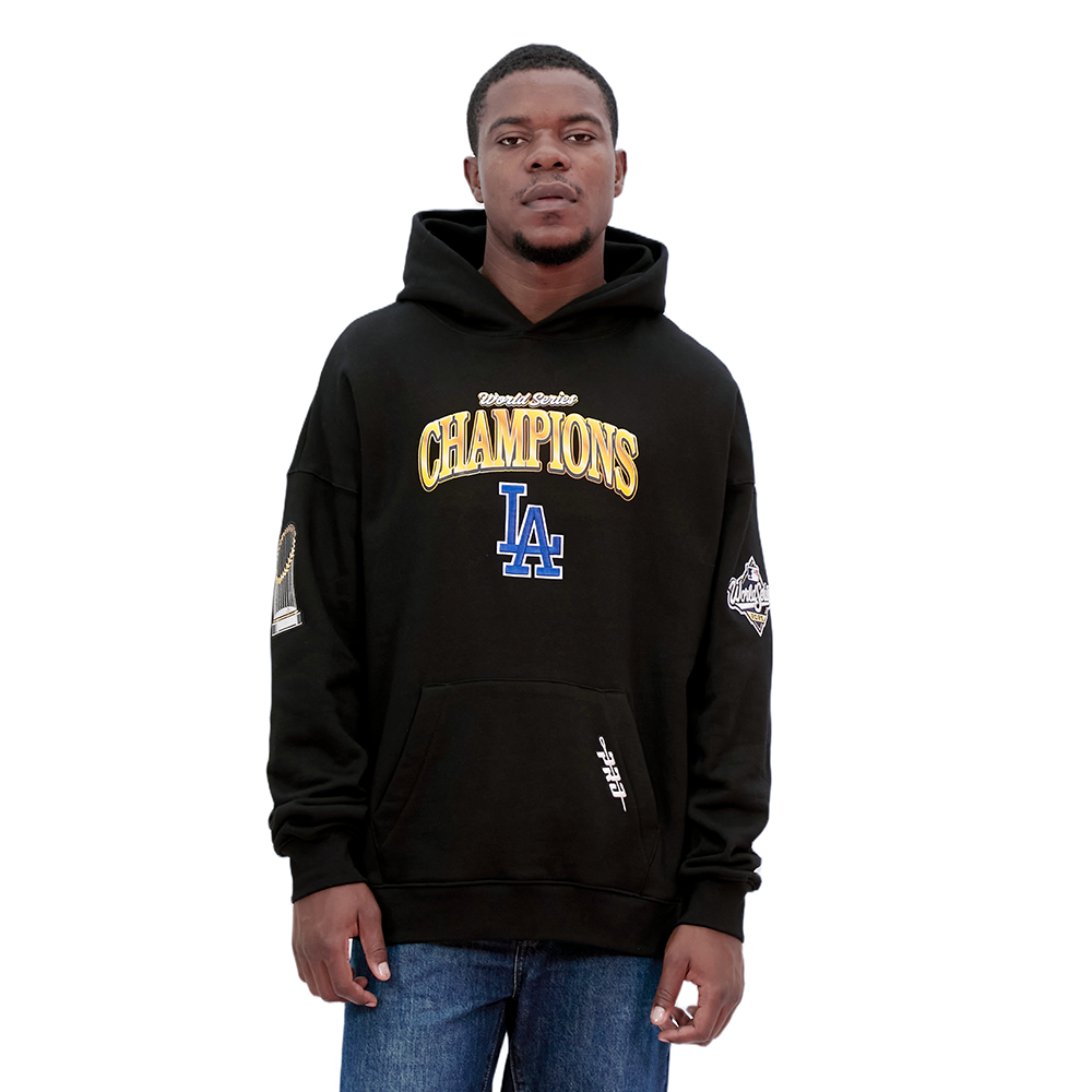 LOS ANGELES DODGERS MLB WORLD SERIES 2025 MEN'S DROP SHOULDER FLC PO HOODIE (BLACK)