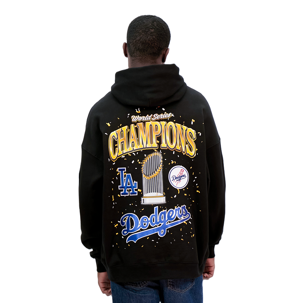 LOS ANGELES DODGERS MLB WORLD SERIES 2025 MEN'S DROP SHOULDER FLC PO HOODIE (BLACK)