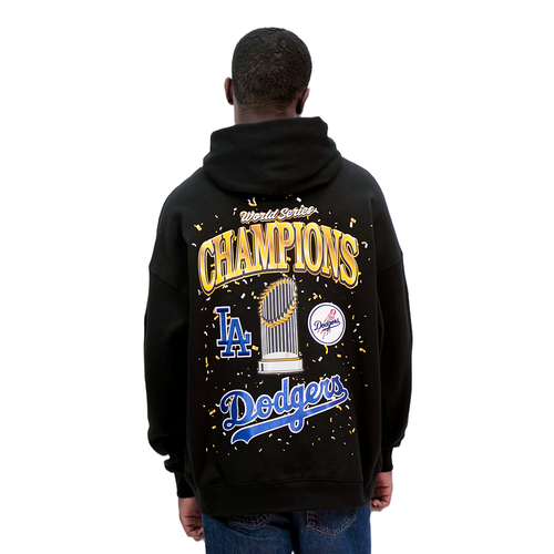 LOS ANGELES DODGERS MLB WORLD SERIES 2025 MEN'S DROP SHOULDER FLC PO HOODIE (BLACK)