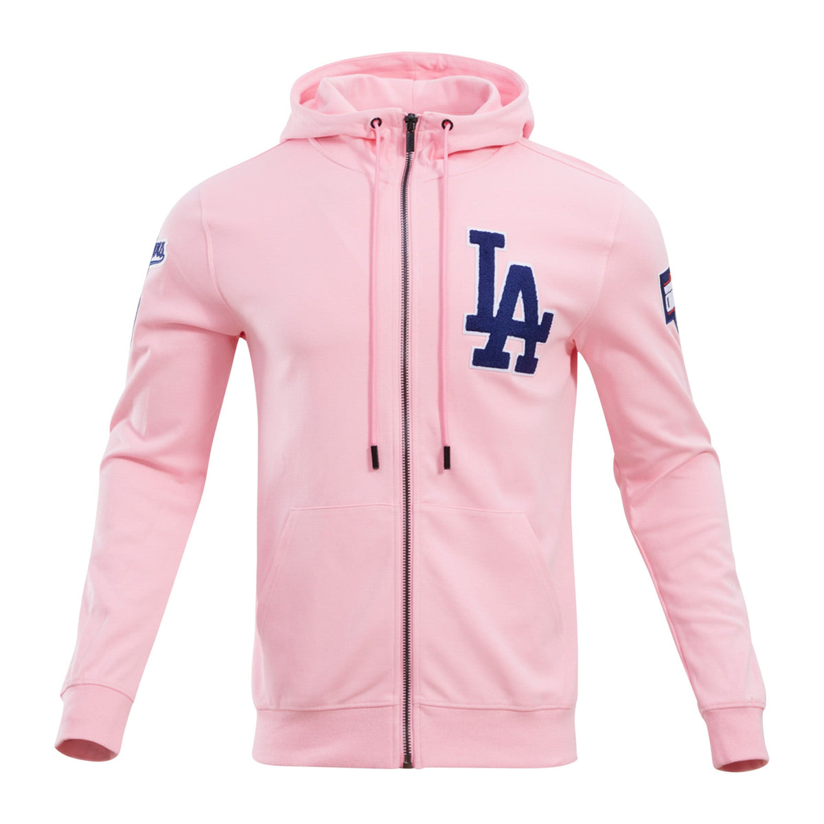 MLB LOS ANGELES DODGERS CLASSIC CHENILLE CHANDAIL À CAPUCHON À GLISSIÈRE POUR HOMME (ROSE)