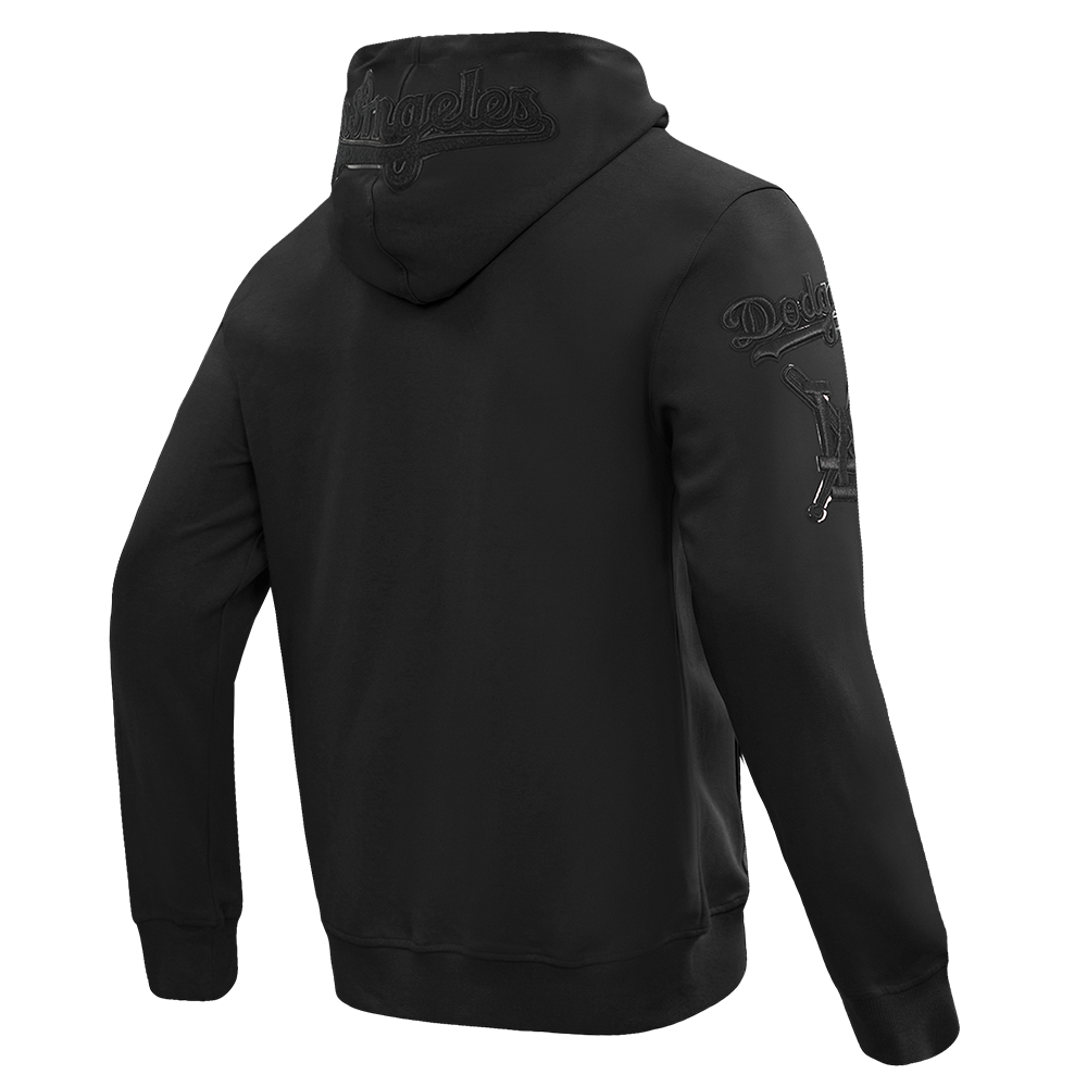 MLB LOS ANGELES DODGERS TRIPLE BLACK MEN'S ZIPPER HOODIE (BLACK)