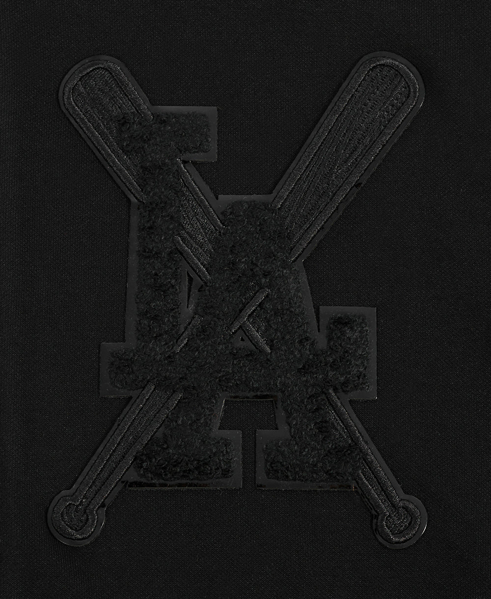 MLB LOS ANGELES DODGERS TRIPLE BLACK MEN'S ZIPPER HOODIE (BLACK)