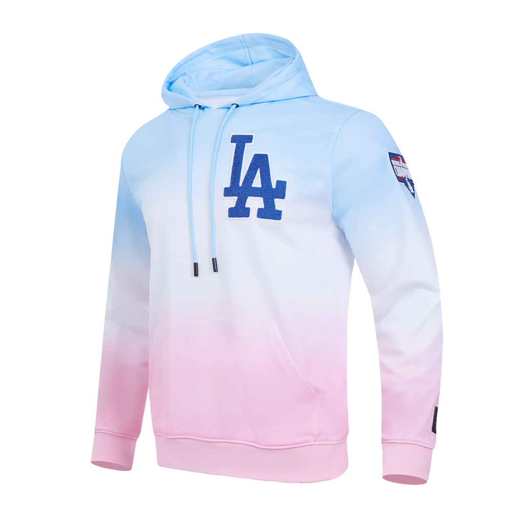 MLB LOS ANGELES DODGERS LOGO PRO TEAM MEN'S PULLOVER HOODIE (BLUE/WHITE/PINK)