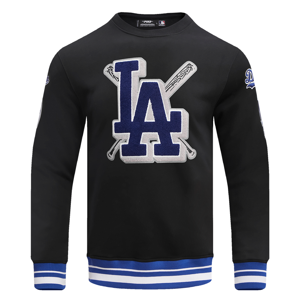 MLB LOS ANGELES DODGERS MASH UP CHANDAIL À COL ROND EN MOLLETON CÔTELÉ POUR HOMME (NOIR/BLEU DODGER)