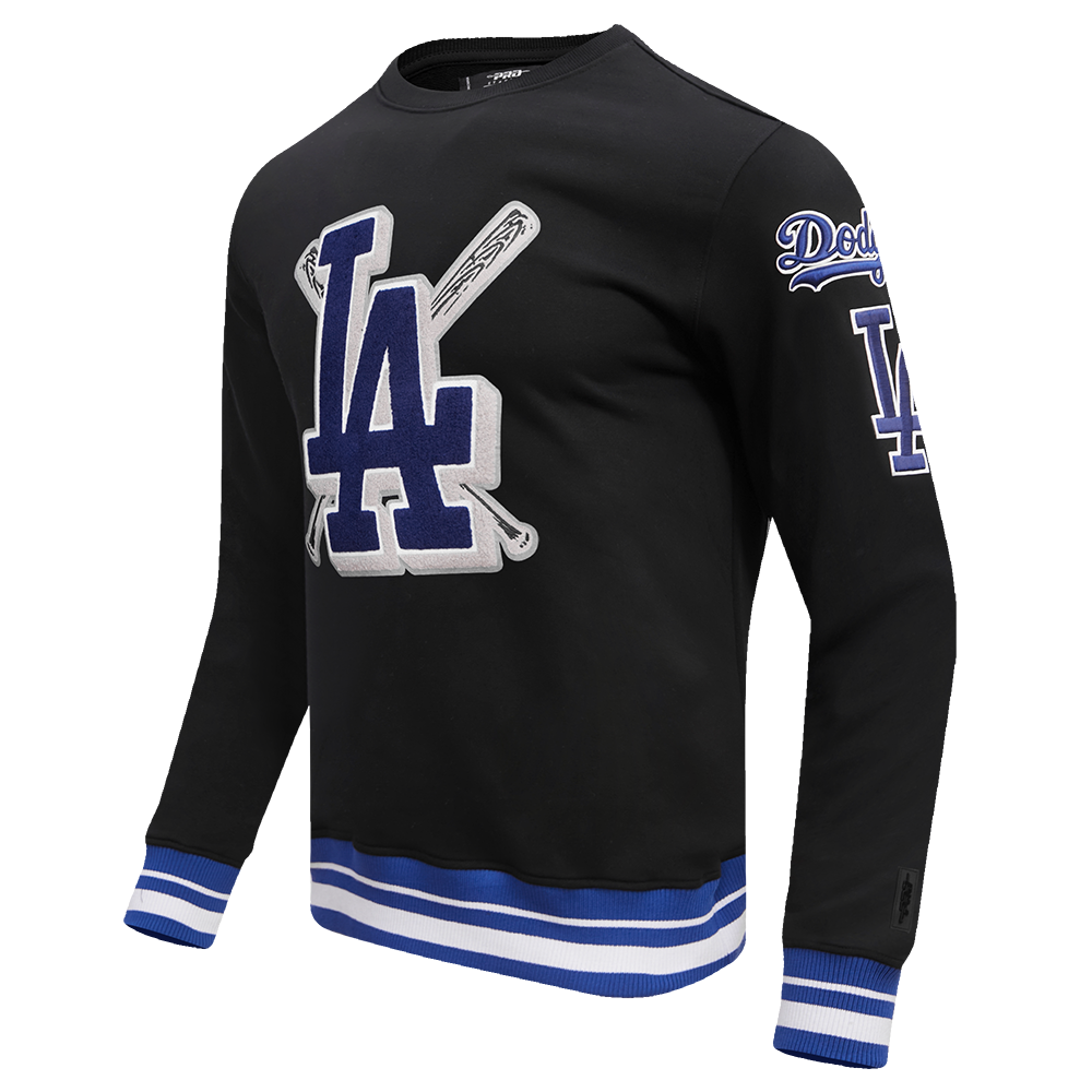 MLB LOS ANGELES DODGERS MASH UP CHANDAIL À COL ROND EN MOLLETON CÔTELÉ POUR HOMME (NOIR/BLEU DODGER)
