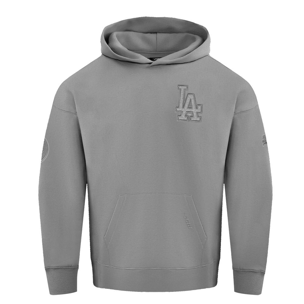 MLB LOS ANGELES DODGERS NEUTRAL MEN'S  DROP SHOULDER FLC PO HOODIE (DARK HEATHER GRAY)