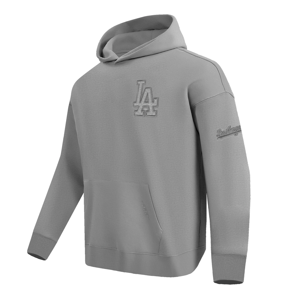MLB LOS ANGELES DODGERS NEUTRAL MEN'S  DROP SHOULDER FLC PO HOODIE (DARK HEATHER GRAY)