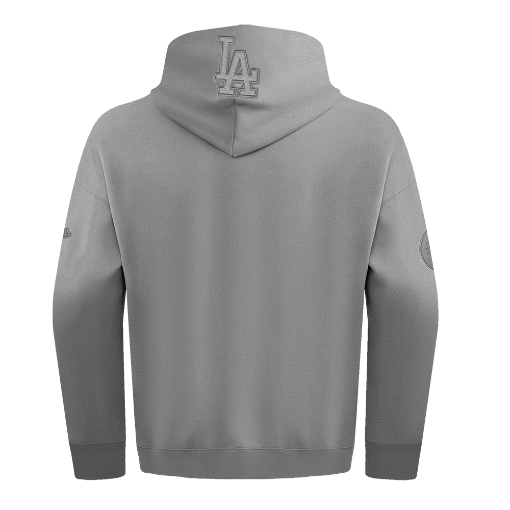 MLB LOS ANGELES DODGERS NEUTRAL MEN'S  DROP SHOULDER FLC PO HOODIE (DARK HEATHER GRAY)