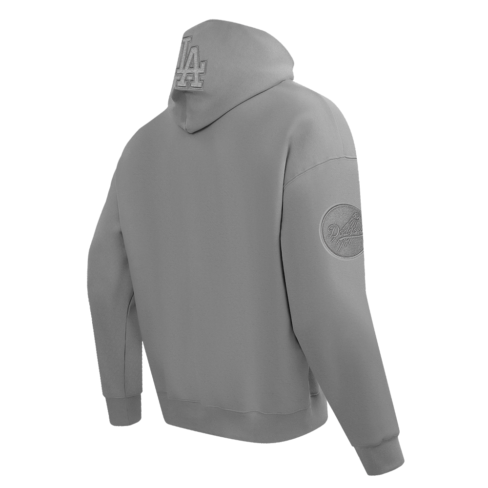 MLB LOS ANGELES DODGERS NEUTRAL MEN'S  DROP SHOULDER FLC PO HOODIE (DARK HEATHER GRAY)