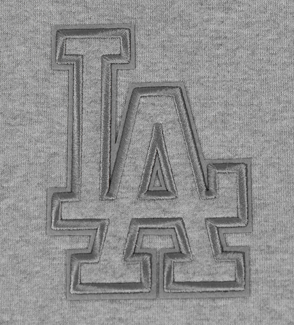 MLB LOS ANGELES DODGERS NEUTRAL MEN'S  DROP SHOULDER FLC PO HOODIE (DARK HEATHER GRAY)