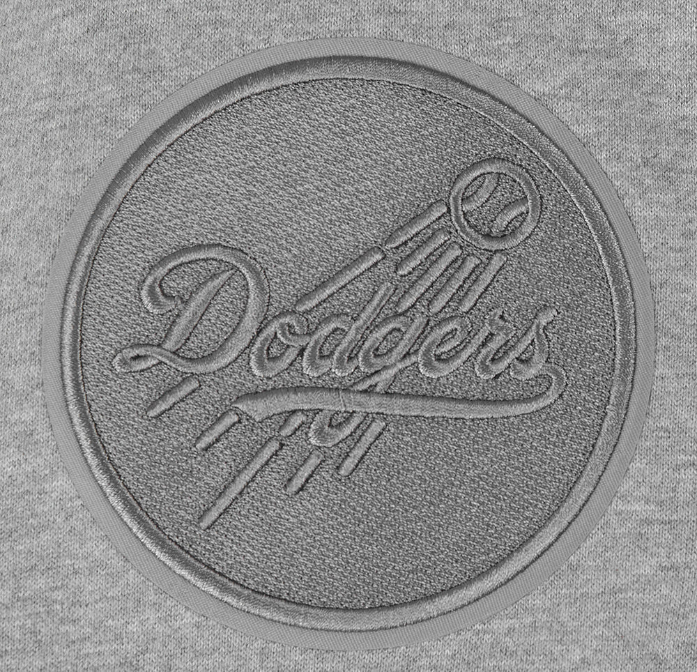 MLB LOS ANGELES DODGERS NEUTRAL MEN'S  DROP SHOULDER FLC PO HOODIE (DARK HEATHER GRAY)