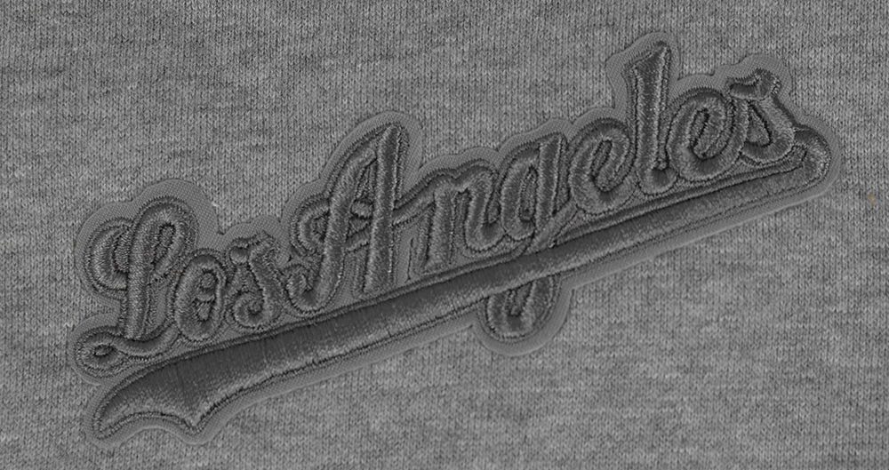 MLB LOS ANGELES DODGERS NEUTRAL MEN'S  DROP SHOULDER FLC PO HOODIE (DARK HEATHER GRAY)