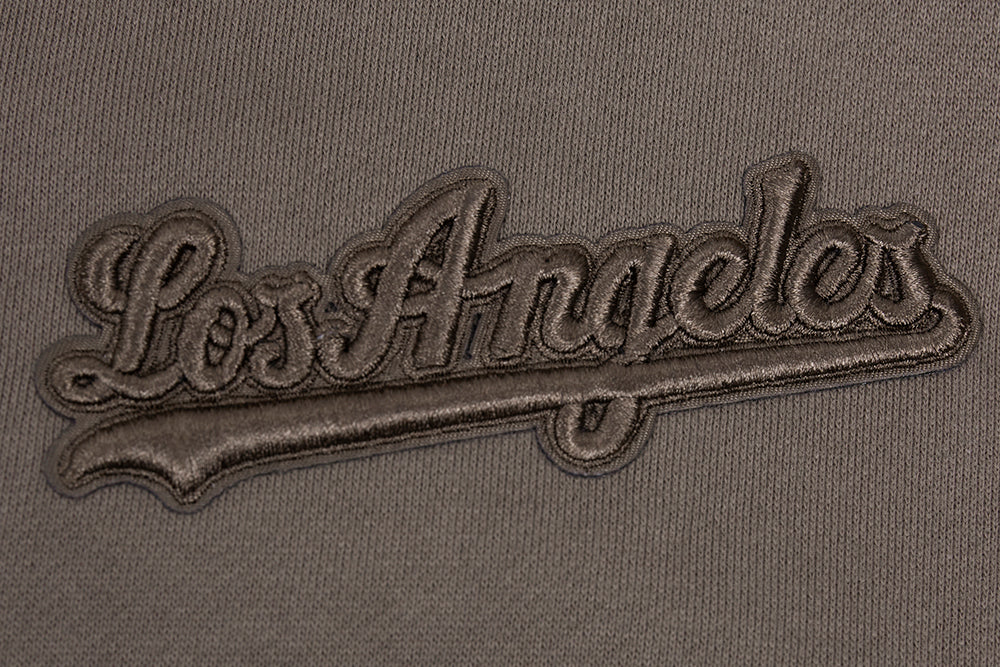 MLB LOS ANGELES DODGERS NEUTRAL DROP SHOULDER MEN'S PULLOVER HOODIE (DARK TAUPE)