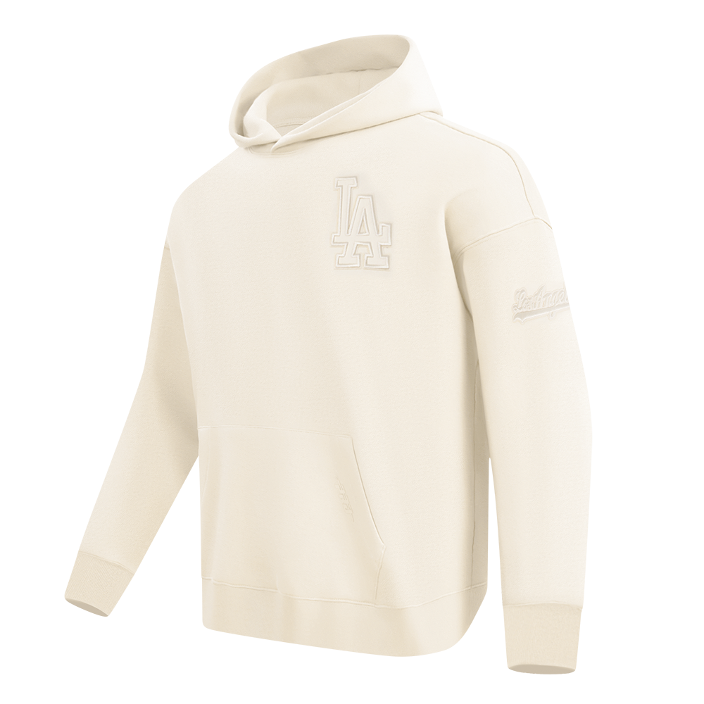 MLB LOS ANGELES DODGERS NEUTRAL MEN'S  DROP SHOULDER FLC PO HOODIE (EGGSHELL)
