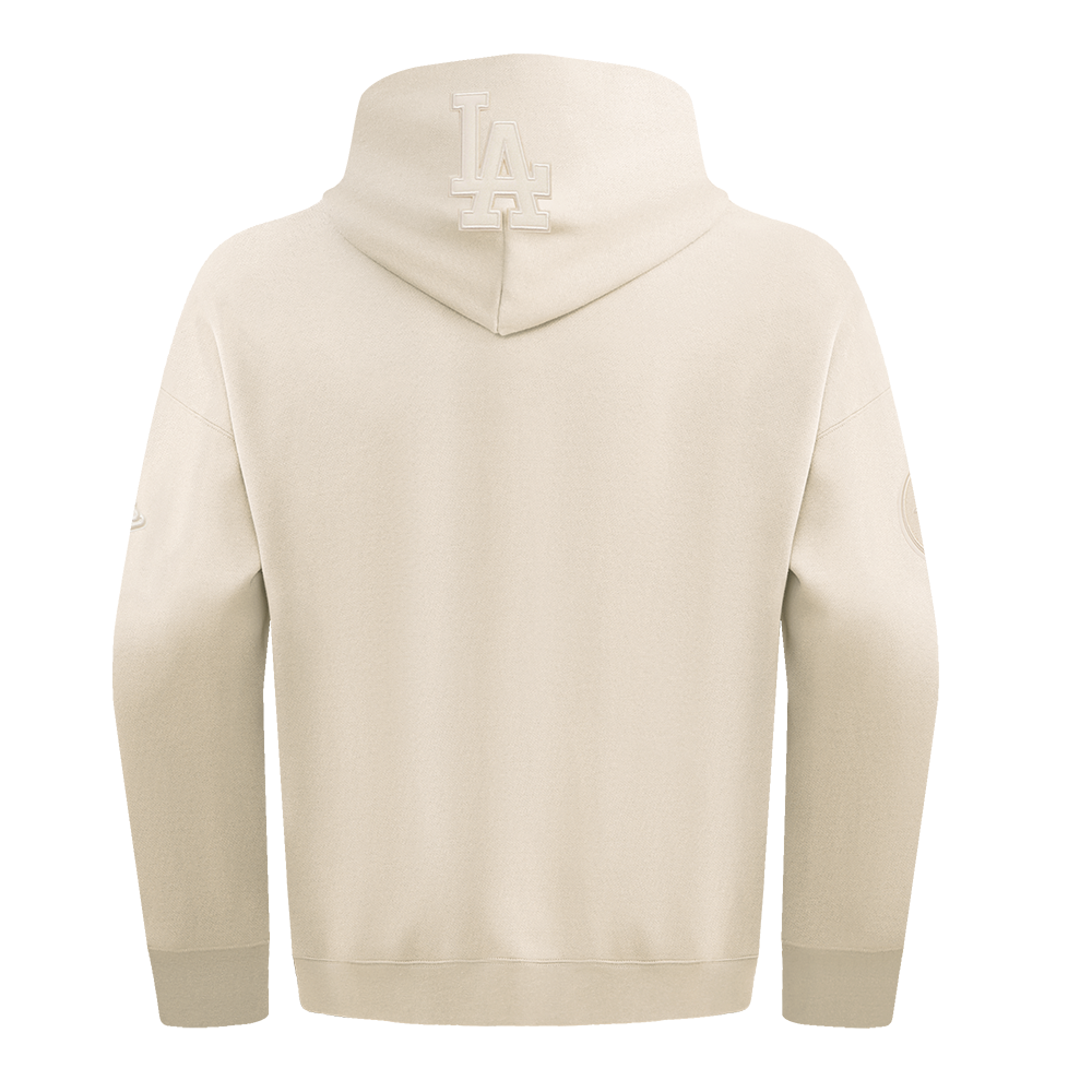 MLB LOS ANGELES DODGERS NEUTRAL MEN'S  DROP SHOULDER FLC PO HOODIE (EGGSHELL)