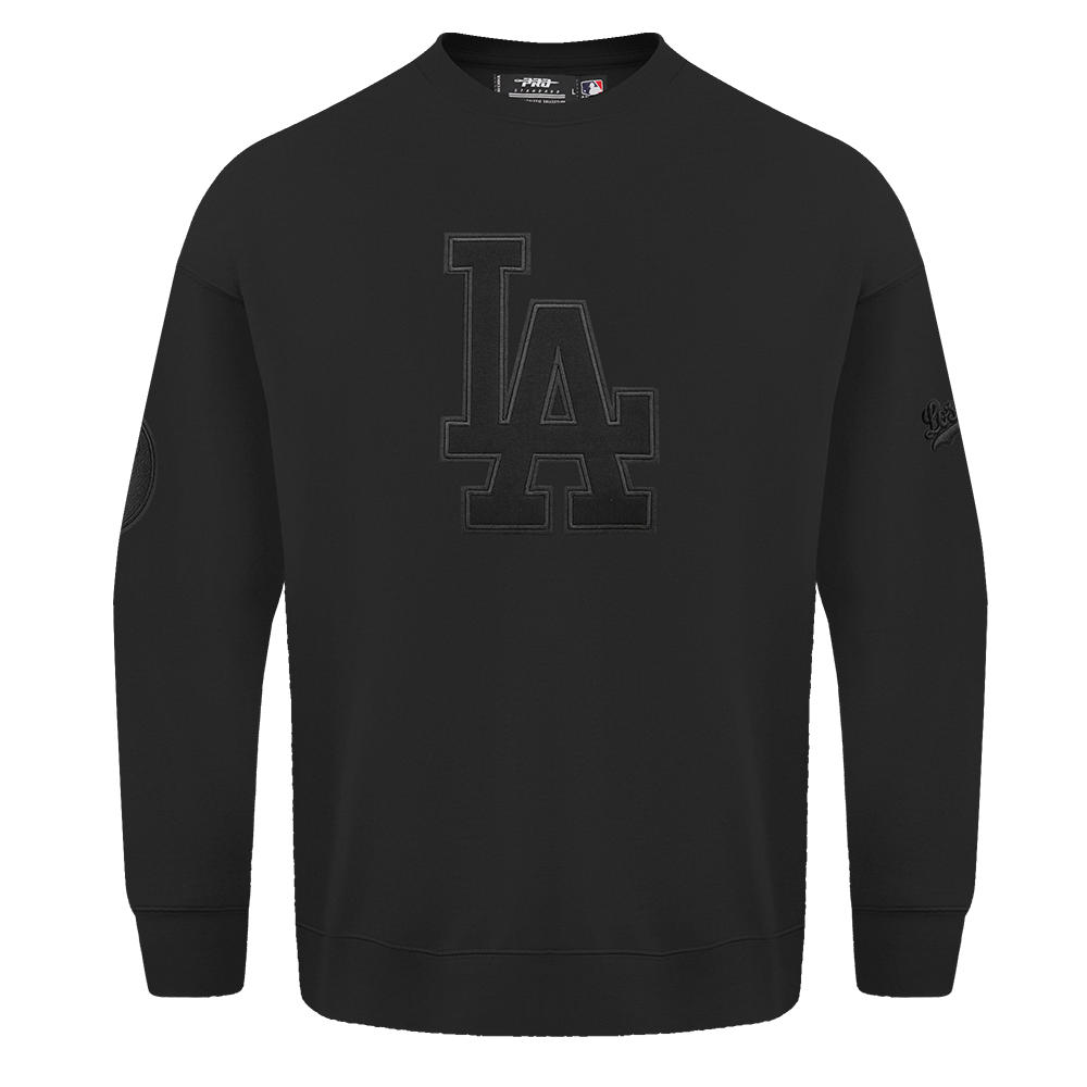 MLB LOS ANGELES DODGERS NEUTRAL CHANDAIL À COL ROND EN MOLLETON À ÉPAULES TOMBANTES POUR HOMME (NOIR)