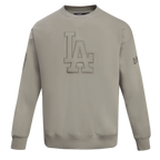 MLB LOS ANGELES DODGERS NEUTRAL CHANDAIL À COL ROND EN MOLLETON À ÉPAULES TOMBANTES POUR HOMME (TAUPE)
