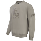 MLB LOS ANGELES DODGERS NEUTRAL CHANDAIL À COL ROND EN MOLLETON À ÉPAULES TOMBANTES POUR HOMME (TAUPE)