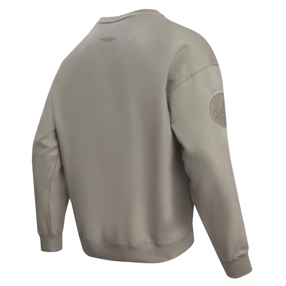 MLB LOS ANGELES DODGERS NEUTRAL CHANDAIL À COL ROND EN MOLLETON À ÉPAULES TOMBANTES POUR HOMME (TAUPE)