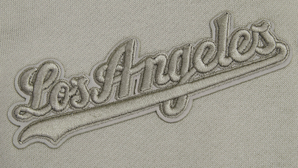 MLB LOS ANGELES DODGERS NEUTRAL CHANDAIL À COL ROND EN MOLLETON À ÉPAULES TOMBANTES POUR HOMME (TAUPE)