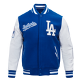MLB LOS ANGELES DODGERS SCRIPT TAIL MEN'S VARSITY JACKET (DODGER BLUE/WHITE)