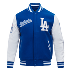 MLB LOS ANGELES DODGERS SCRIPT TAIL MEN'S VARSITY JACKET (DODGER BLUE/WHITE)