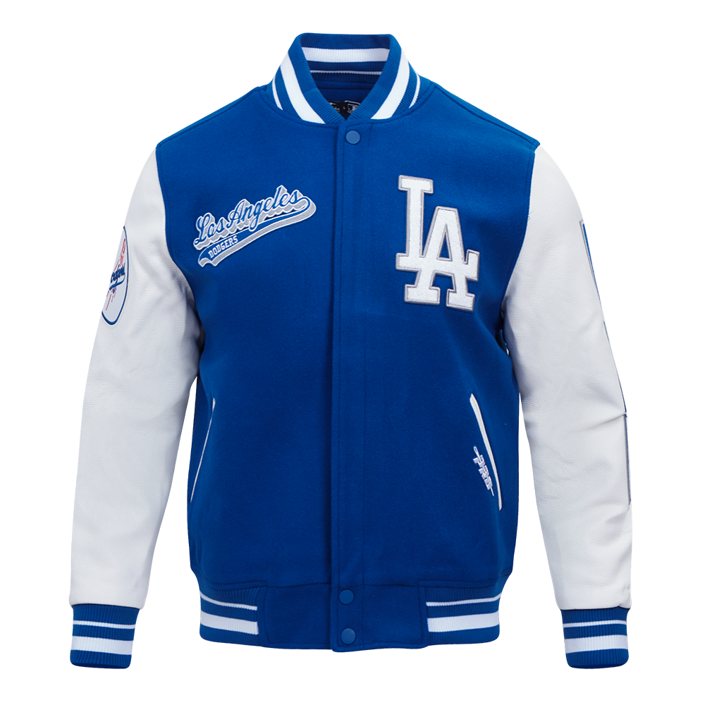 MLB LOS ANGELES DODGERS SCRIPT TAIL BLOUSON COLLÉGIAL POUR HOMME (BLEU DODGER/BLANC)