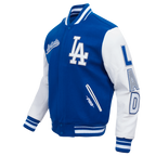 MLB LOS ANGELES DODGERS SCRIPT TAIL MEN'S VARSITY JACKET (DODGER BLUE/WHITE)