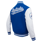 MLB LOS ANGELES DODGERS SCRIPT TAIL MEN'S VARSITY JACKET (DODGER BLUE/WHITE)