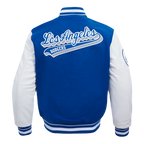 MLB LOS ANGELES DODGERS SCRIPT TAIL MEN'S VARSITY JACKET (DODGER BLUE/WHITE)