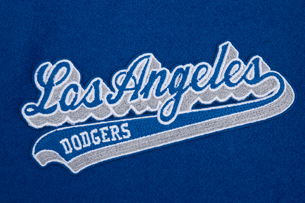 MLB LOS ANGELES DODGERS SCRIPT TAIL MEN'S VARSITY JACKET (DODGER BLUE/WHITE)
