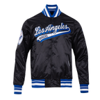 MLB LOS ANGELES DODGERS SCRIPT TAIL BLOUSON EN SATIN POUR HOMME (NOIR/BLEU DODGER)