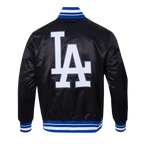 MLB LOS ANGELES DODGERS SCRIPT TAIL BLOUSON EN SATIN POUR HOMME (NOIR/BLEU DODGER)