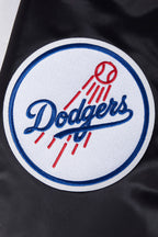 MLB LOS ANGELES DODGERS SCRIPT TAIL BLOUSON EN SATIN POUR HOMME (NOIR/BLEU DODGER)