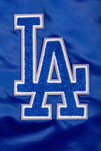 MLB LOS ANGELES DODGERS OLD ENGLISH BLOUSON EN SATIN À BORDS CÔTELÉS POUR HOMME (BLEU DODGER)