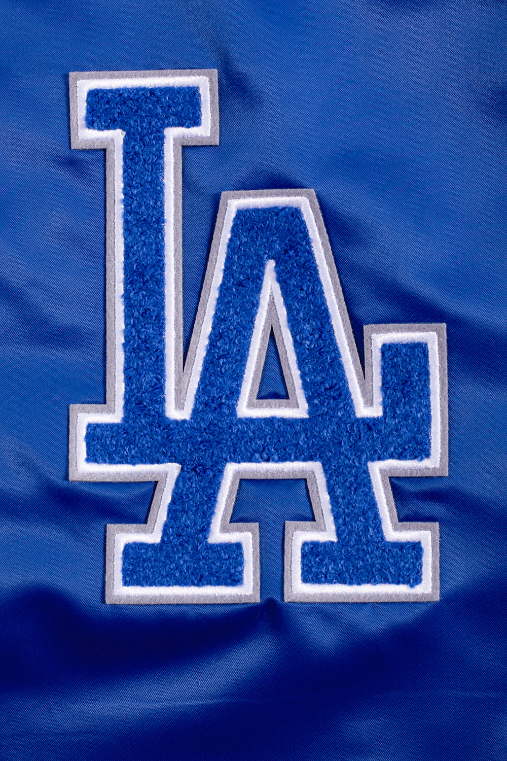 MLB LOS ANGELES DODGERS OLD ENGLISH BLOUSON EN SATIN À BORDS CÔTELÉS POUR HOMME (BLEU DODGER)