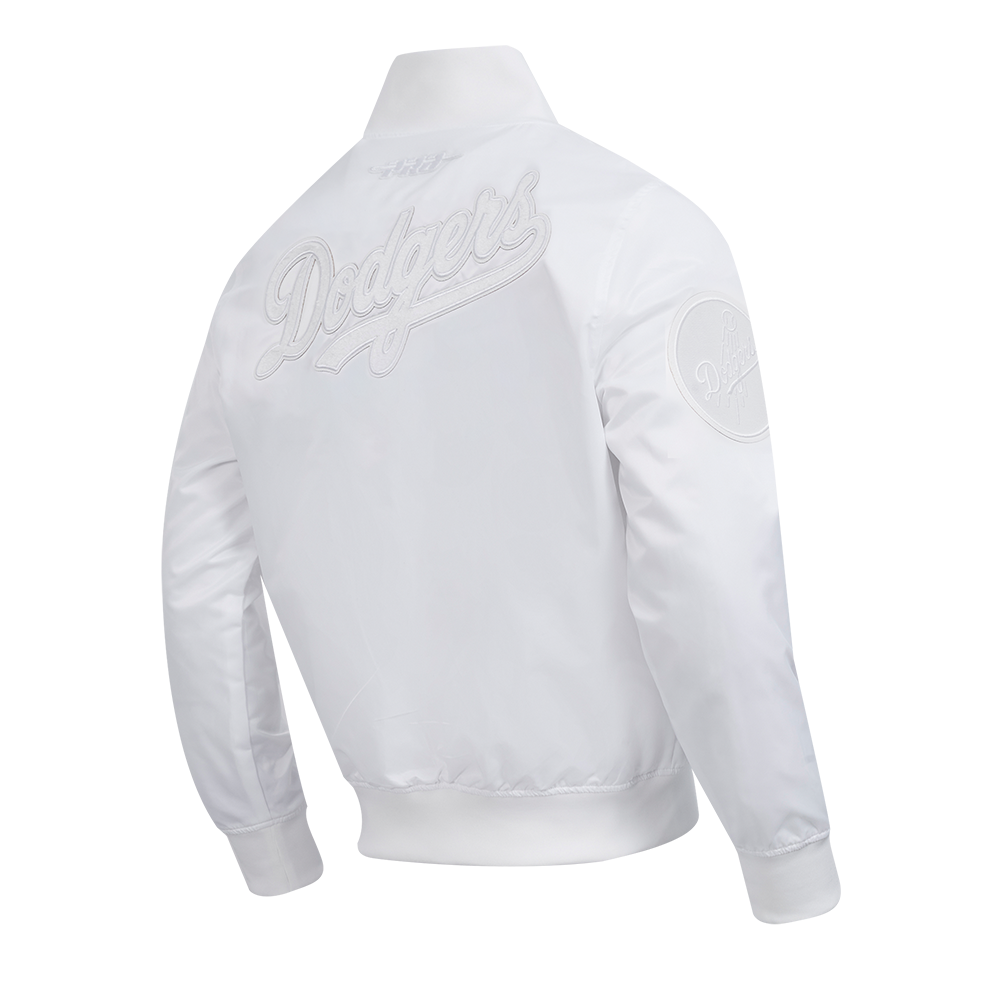 MLB LOS ANGELES DODGERS WHITE OUT MEN'S SATIN JACKET (WHITE)