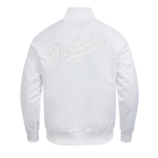 MLB LOS ANGELES DODGERS WHITE OUT MEN'S SATIN JACKET (WHITE)