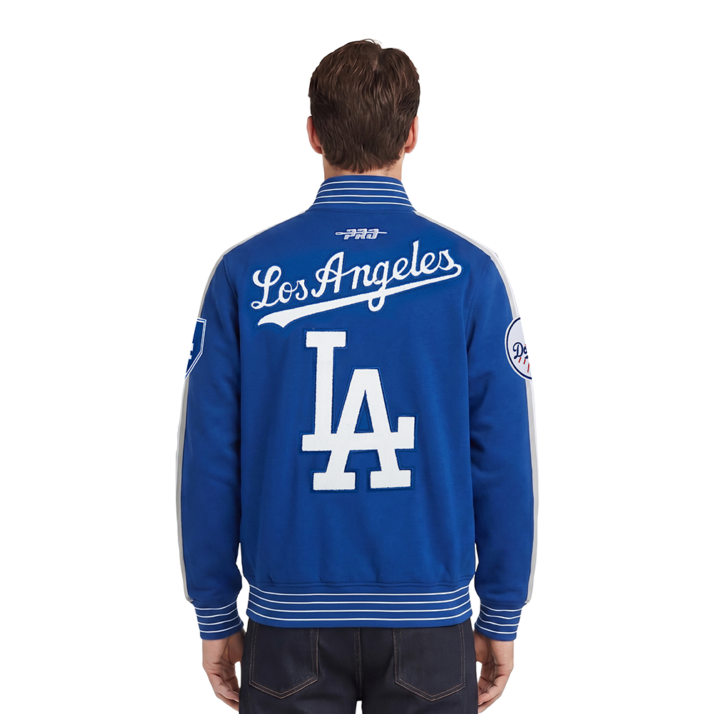 MLB LOS ANGELES DODGERS CURRENT LOGO MEN'S PRO GAME DAY DBL KNIT JAC (DODGER BLUE/SILVER/WHITE)